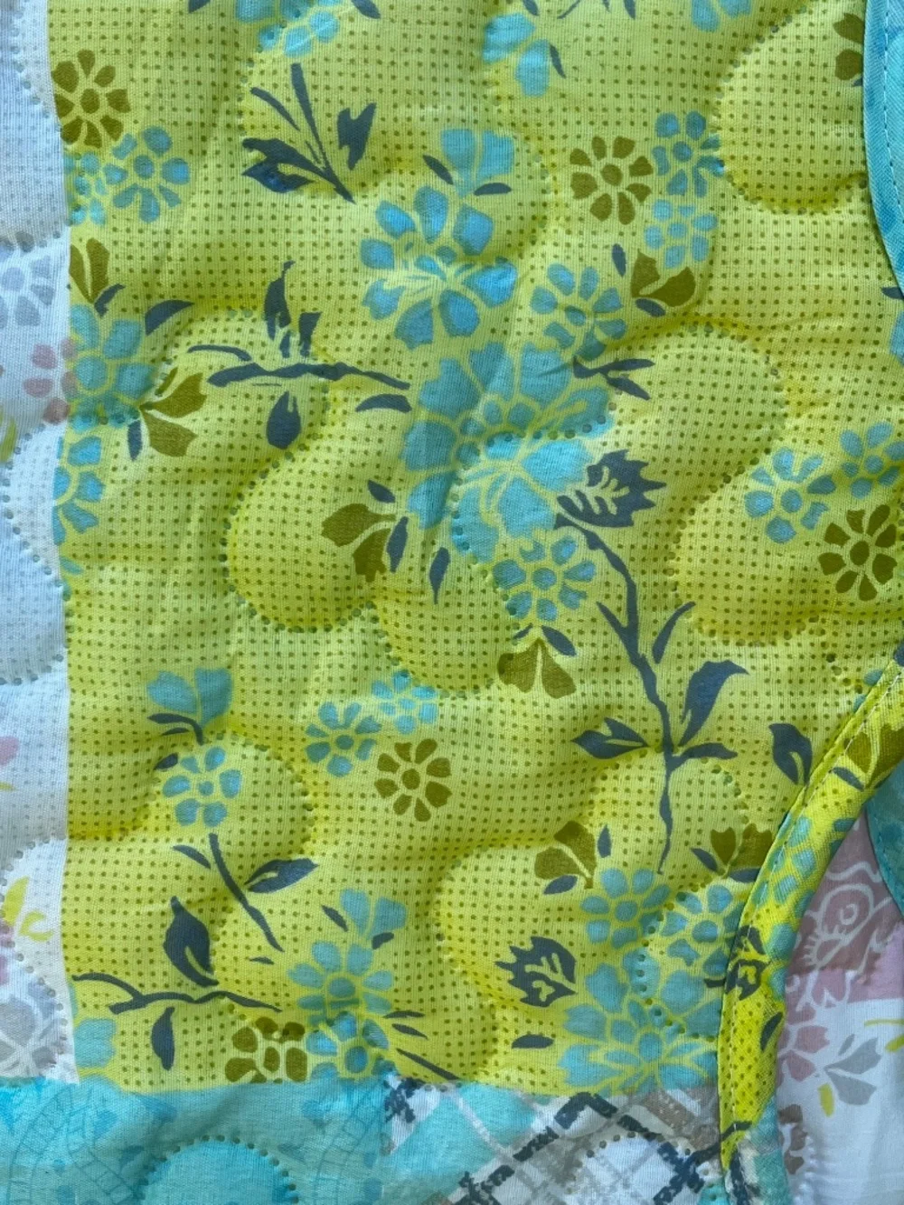 Queen patchwork quilt coverlet Cottagecore